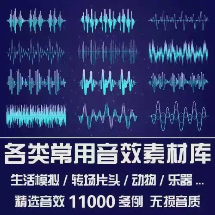 <音效素材库>涵盖生活场景、转场片头、动物叫声、乐器及枪声等各类常用音效-大白白资源库
