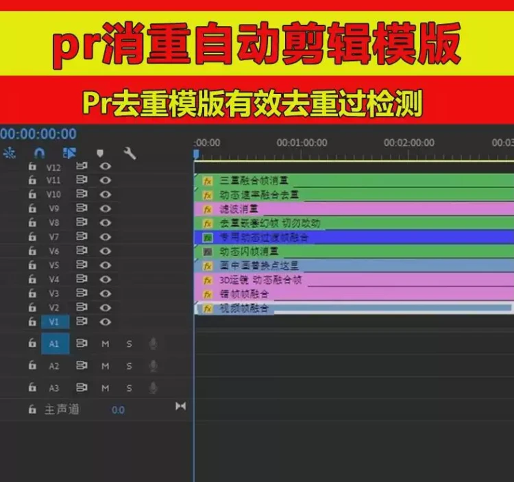 <PR消重自动剪辑与去重模版>助力有效去重过检测,实现混剪起号上热门-大白白资源库