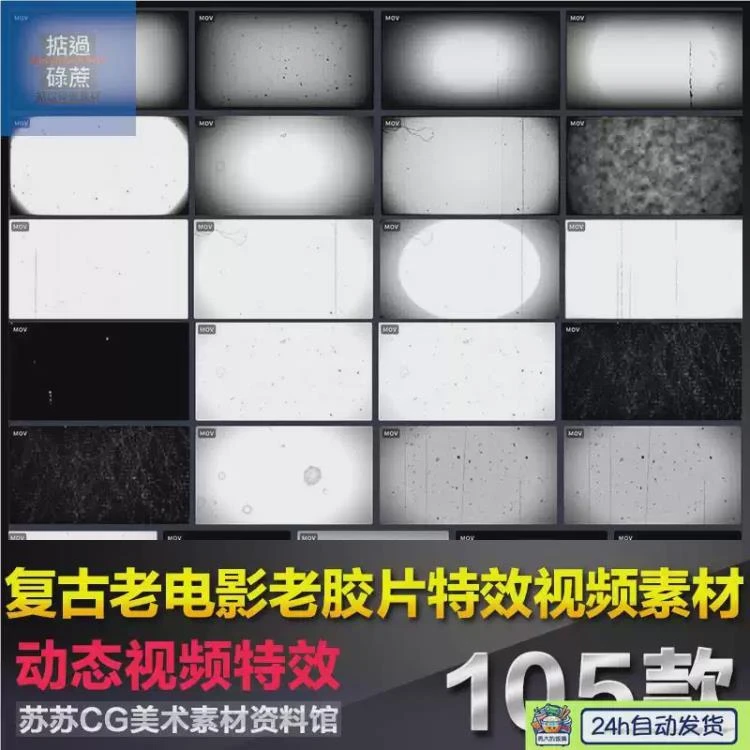 <复古老胶片、黑白电视、旧胶卷噪点抖动雪花效果>AE模板视频素材分享-大白白资源库