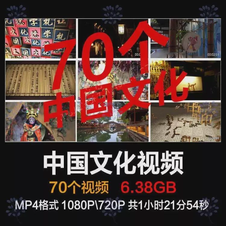 <中国传统文化>视频素材集锦:古诗、戏剧脸谱、皮影、活字印刷与儒家孝道-大白白资源库