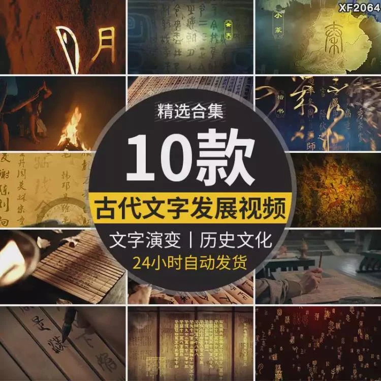 <中国文字发展及字体演变>:甲骨文至小篆的古代传统文化历史视频素材-大白白资源库