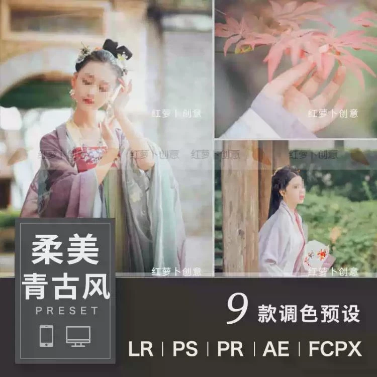 <LR预设与LUT滤镜>：PS、达芬奇、FCPX及手机APP调色仙气古风汉服人像-大白白资源库