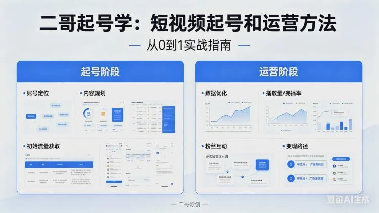 <二哥起号学核心内容>:短视频从起号到运营的实用方法解析-大白白资源库