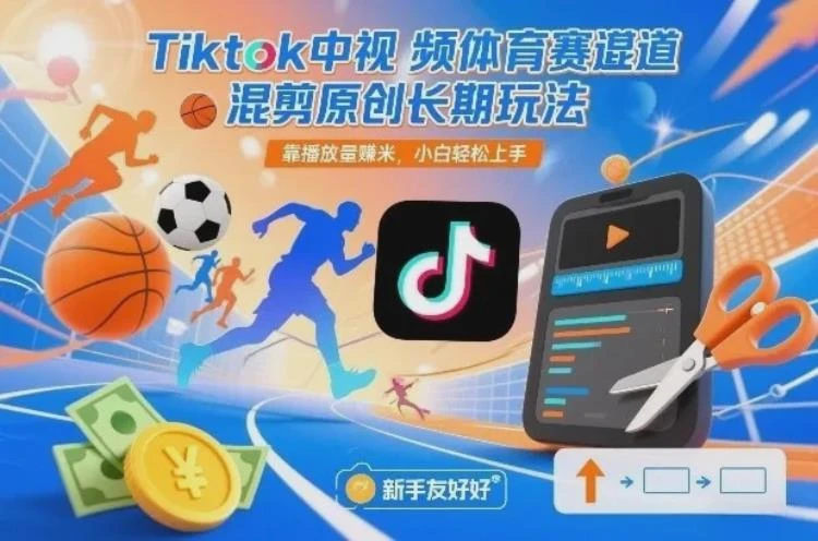 <Tiktok体育赛道混剪原创玩法>解析:靠播放量盈利,新手也能快速掌握技巧-大白白资源库