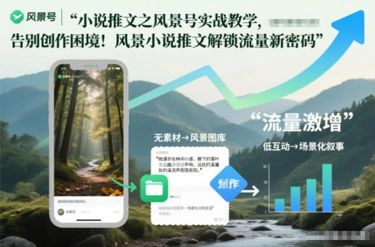 <小说推文风景号实战教学>：如何借助风景元素突破创作困境，解锁流量新途径-大白白资源库