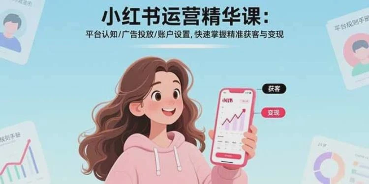 <小红书运营精华课>:平台认知+广告投放+账户设置,助力精准获客与高效变现-大白白资源库