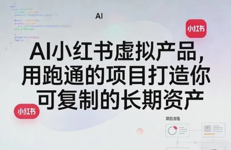 <AI小红书虚拟产品>跑通项目助力，打造可复制且具长期价值的个人资产-大白白资源库