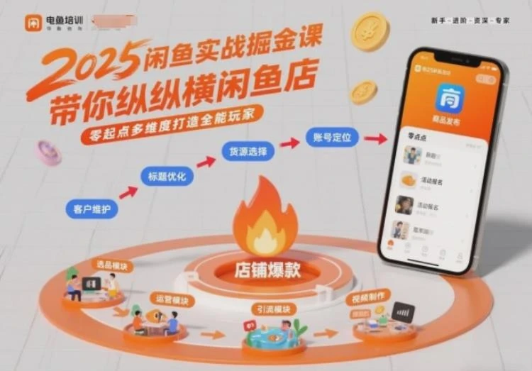 【精】2025闲鱼实战掘金课，带你纵横闲鱼店，零起点多维度打造全能玩家-大白白资源库