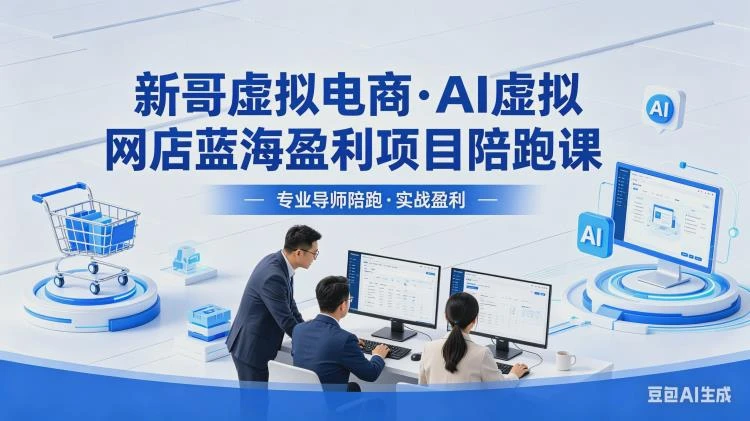 <新哥虚拟电商AI网店盈利项目>陪跑课：零货源开店全流程，选品上架发货避坑运营起店指南-大白白资源库