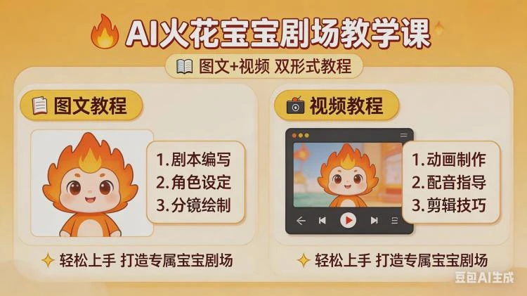 <AI火花宝宝剧场教学课>图文视频双教程,解锁分成玩法,助零基础者快速入局实现变现-大白白资源库