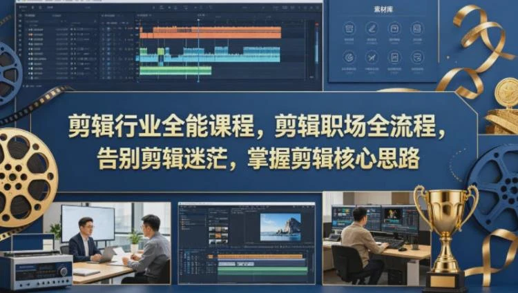 <剪辑行业职场全流程及核心思路>:全能课程助力,告别迷茫掌握剪辑精髓-大白白资源库