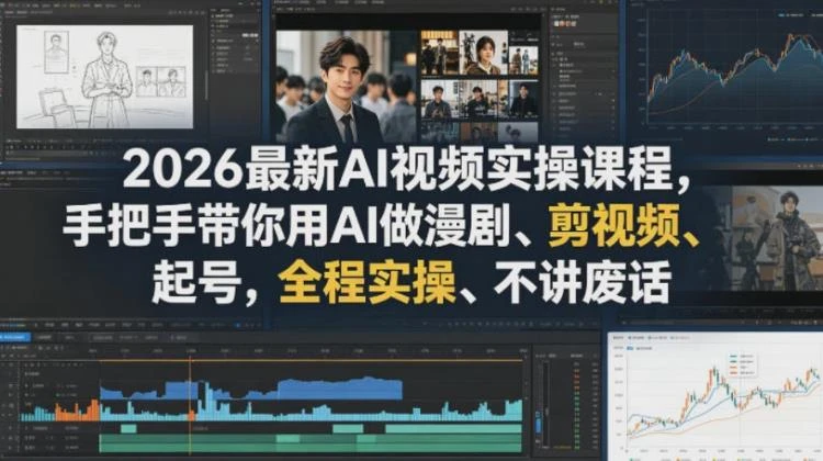 <AI视频实操课程>2026年最新教程：手把手教你用AI制作漫剧剪视频及账号运营-大白白资源库
