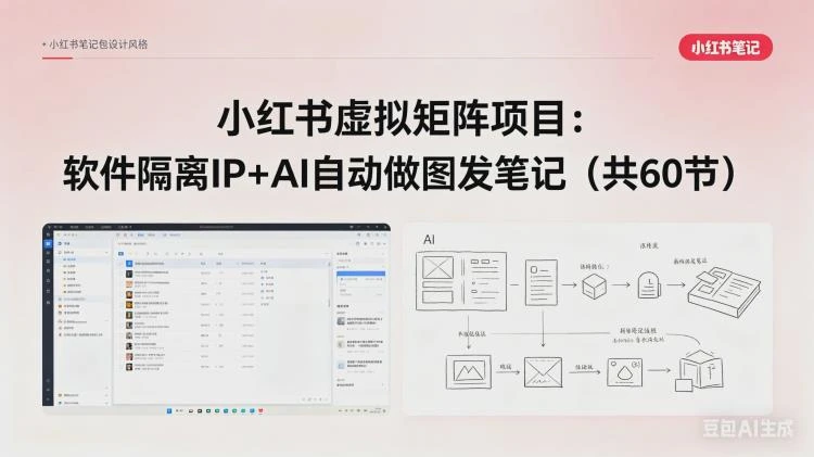 <小红书虚拟矩阵项目>:软件隔离IP搭配AI自动制图发笔记的60节课程-大白白资源库