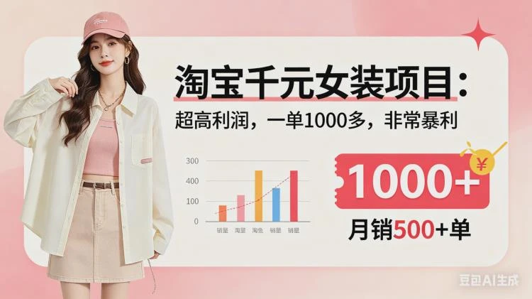 <淘宝千元女装项目分析>：揭秘高利润模式，单笔订单收益超千元-大白白资源库
